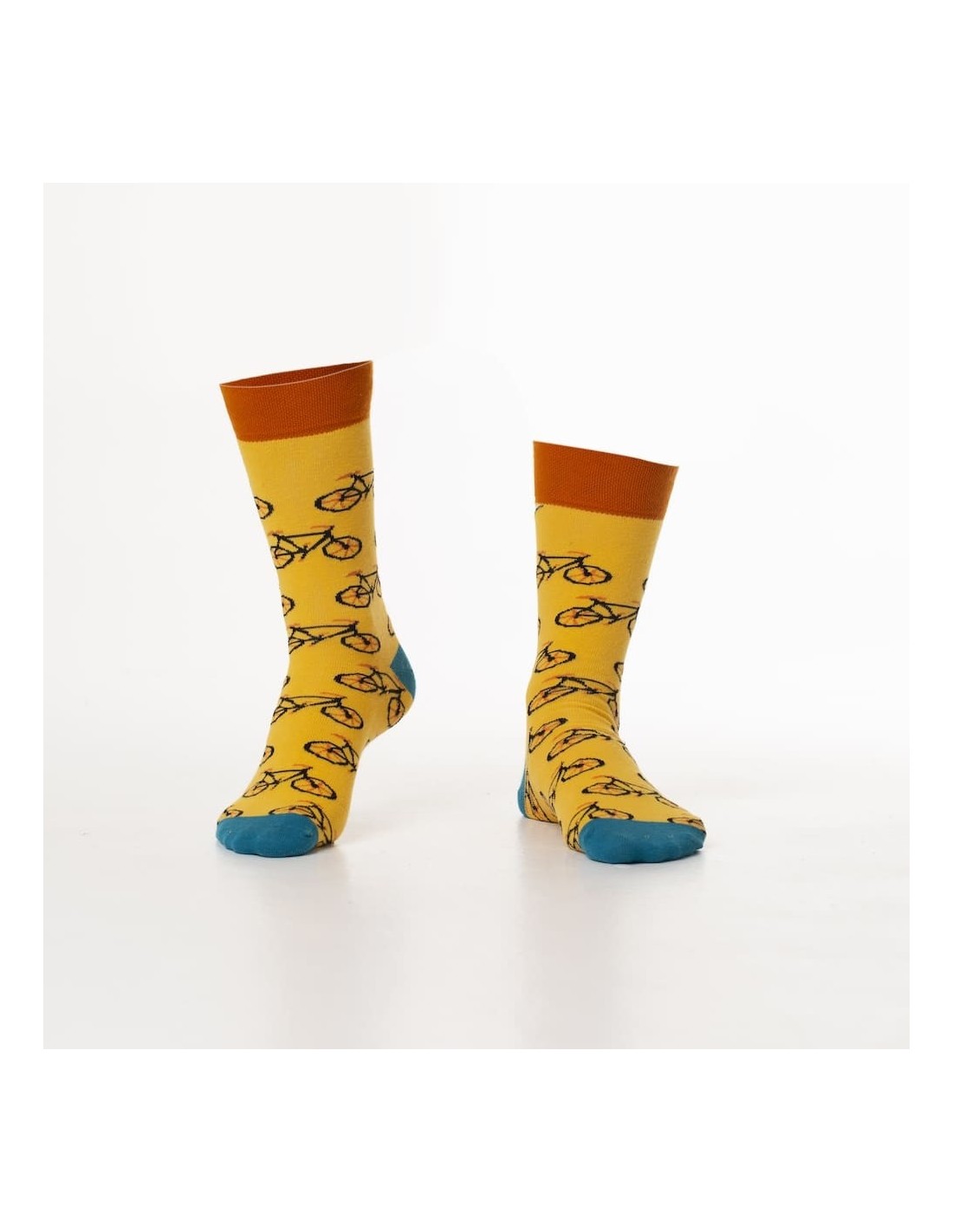 Gelbe Herrensocken mit Fahrradmuster SM05 – Online-Shop – Boutique